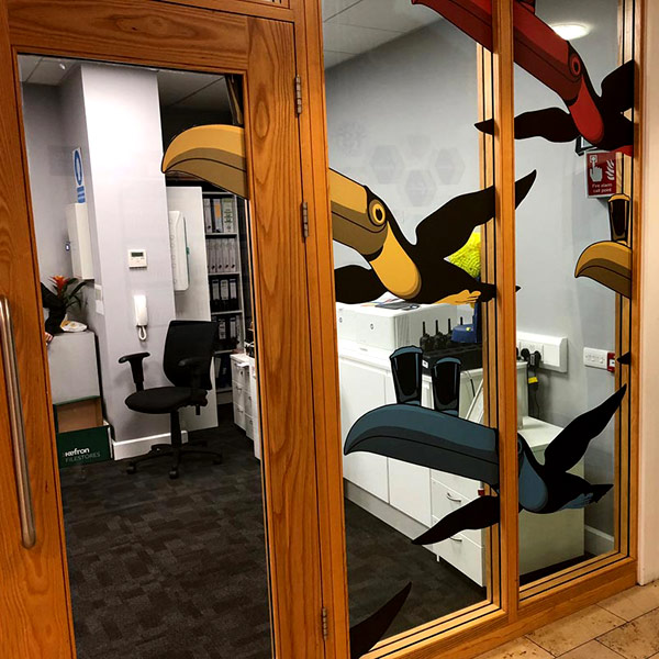 Creative interior for Guinness with toucans