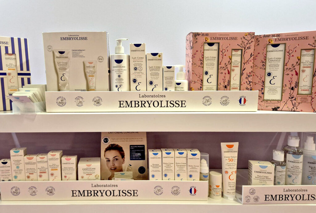 Embryolisse cosmetics permanent display