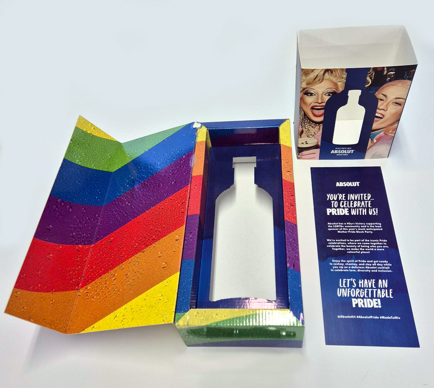 Absolut Pride box open with invite